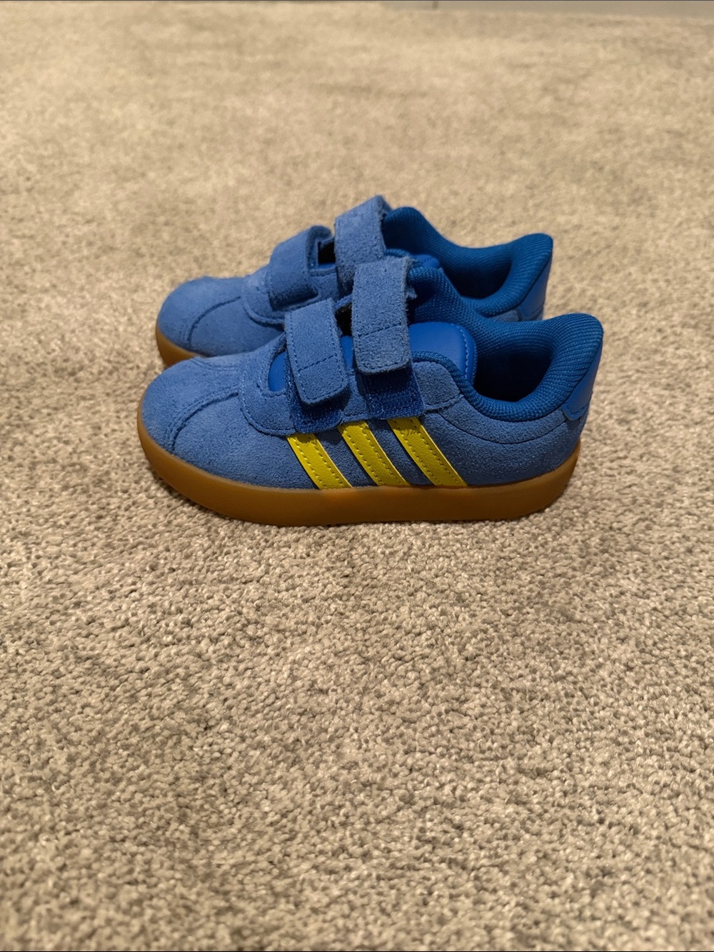 adidas Kids Royal Blue & Yellow Velcro Sneakers